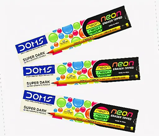 Doms neon pencil eraser tipped 1 pcs